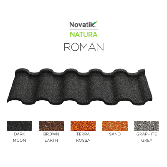 Композитная черепица Novatik Natura Roman dark moon