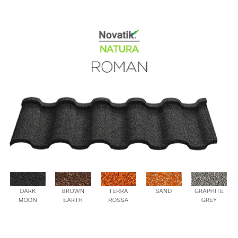Композитная черепица Novatik Natura Roman dark moon