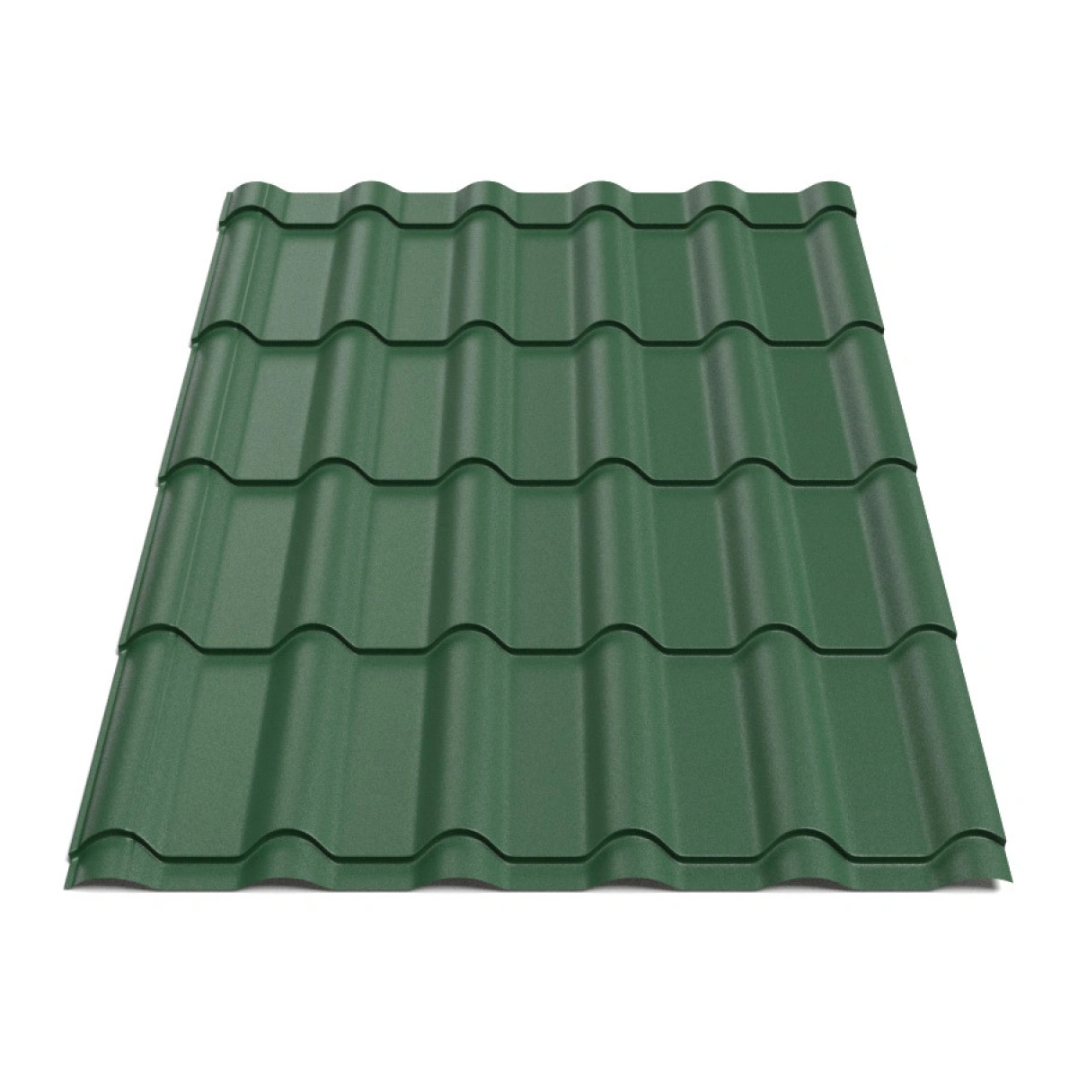 Металлочерепица Tile Ретро Индия 0,43 мм RAL 6005 зеленый