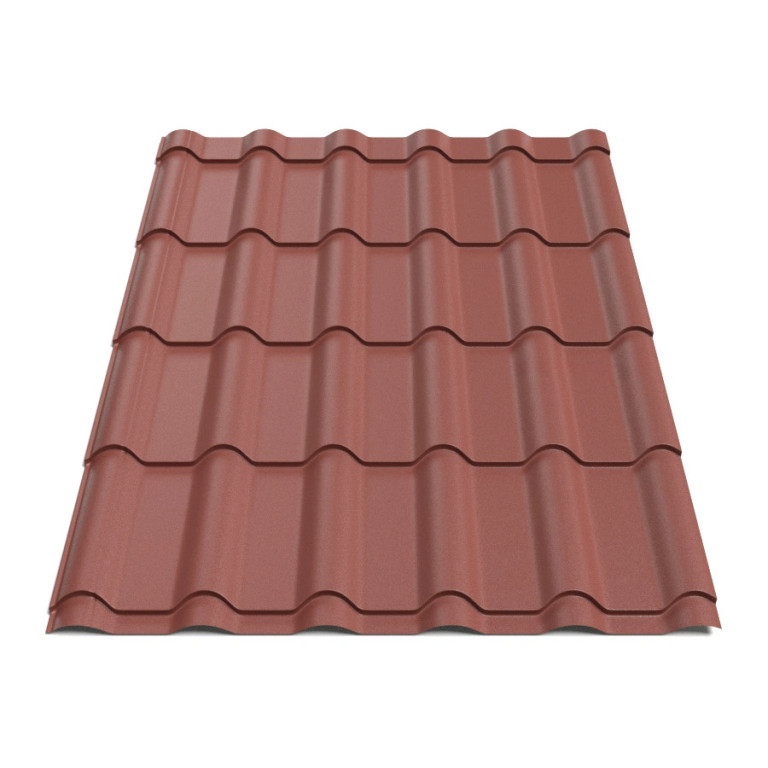 Металлочерепица Tile Ретро Словакия 0,45 мм RAL 3009 красный