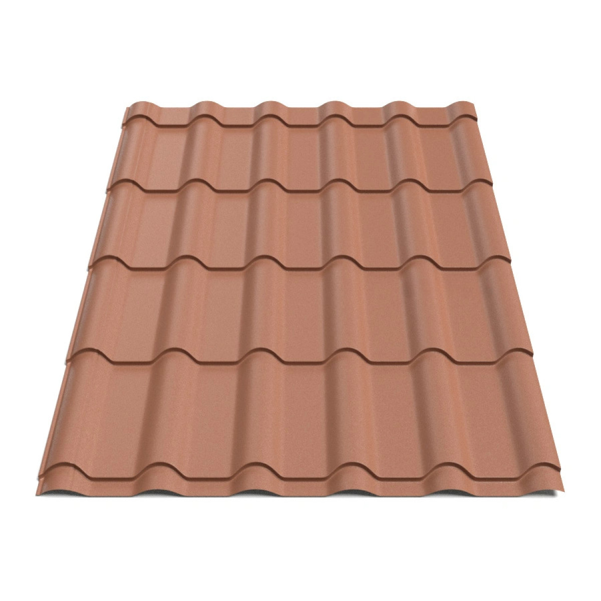 Металлочерепица Tile Ретро Польша 0,5 мм RAL 8004 кирпичный