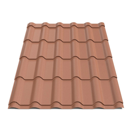 Металлочерепица Tile Ретро Польша 0,5 мм RAL 8004 кирпичный