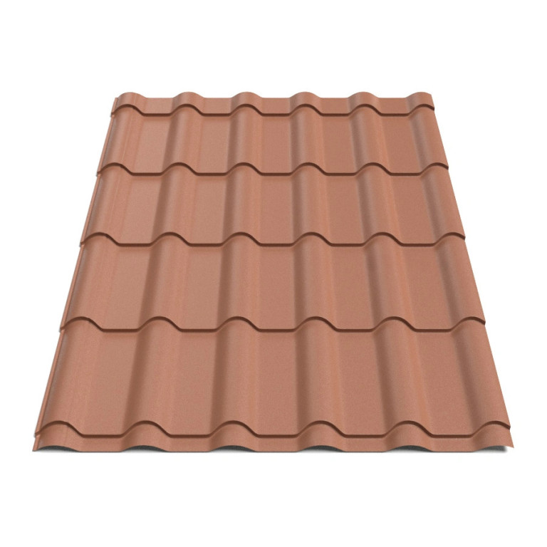 Металлочерепица Tile Ретро Польша 0,5 мм RAL 8004 кирпичный