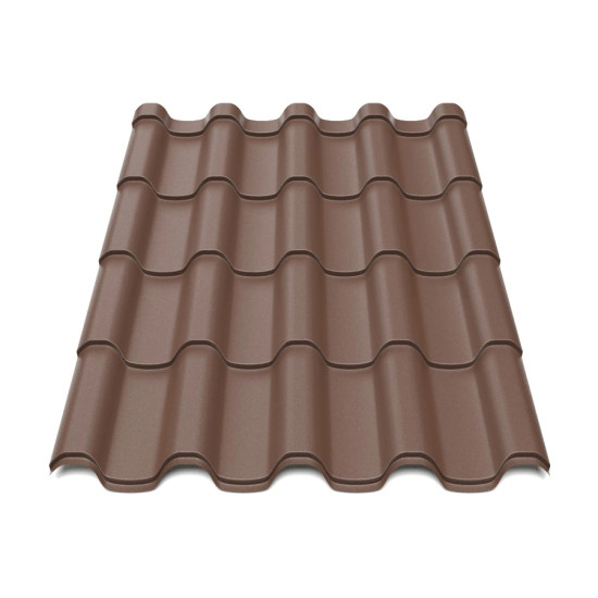 Металлочерепица Tile Премиум Индия 0,39 мм RAL 8017 шоколадно-коричневый
