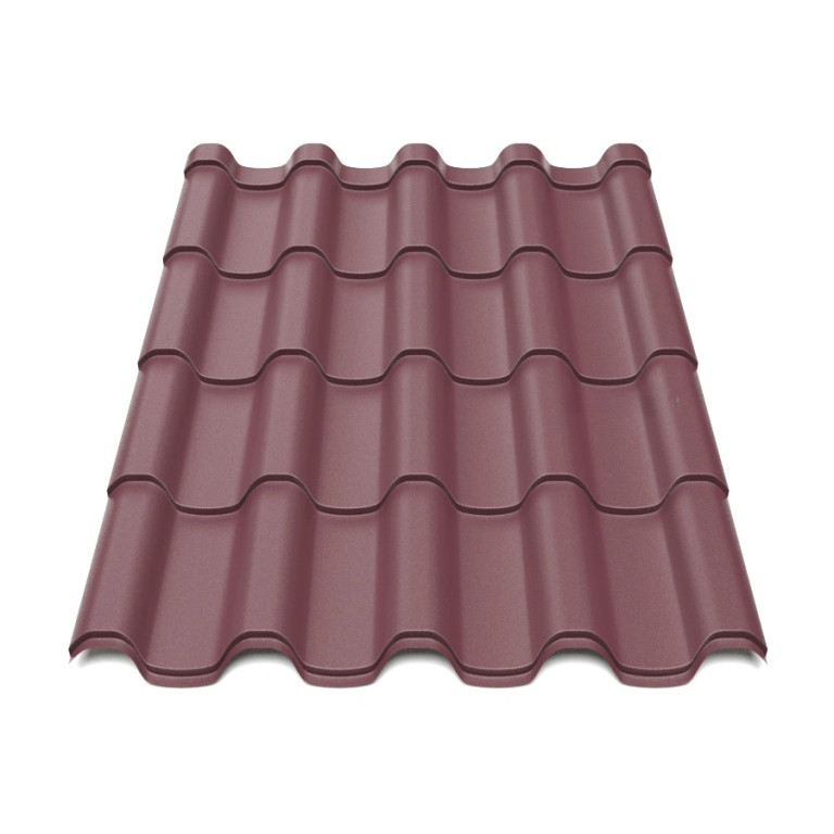 Металлочерепица Tile Премиум Индия 0,39 мм RAL 3009 вишневый