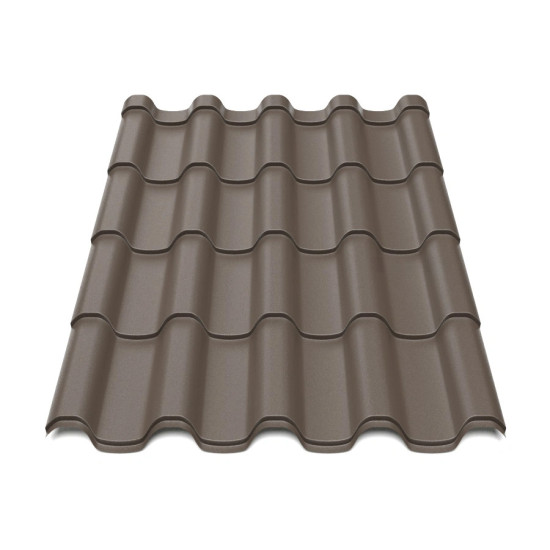 Металлочерепица Tile Премиум Украина 0,45 мм RAL 8019 темно-коричневый