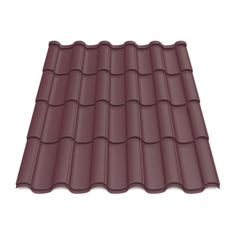 Металлочерепица Tile Элегант Словакия 0,45 мм RAL 3009 вишневый