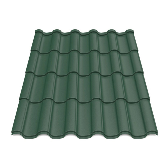 Металлочерепица Tile Элегант Германия 0,5 мм RAL 6005 зеленый