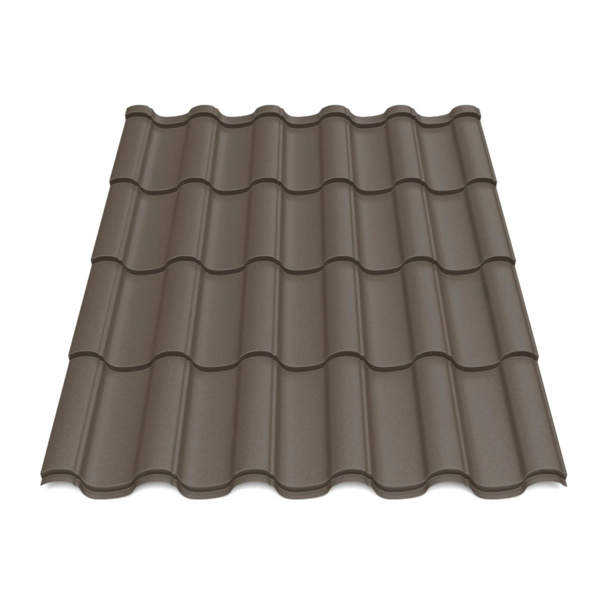 Металлочерепица Tile Элегант Словакия 0,45 мм RAL 8019 темно-коричневый