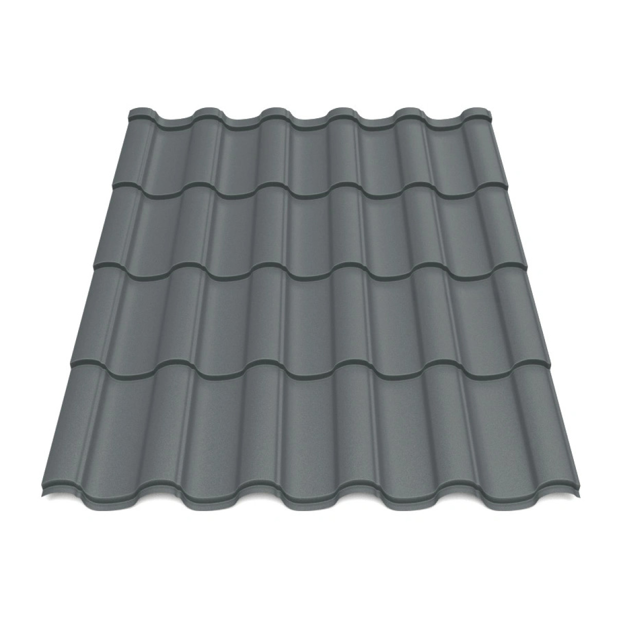Металлочерепица Tile Элегант Индия 0,43 мм RAL 7024 серый