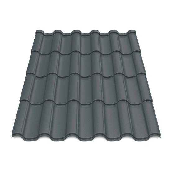 Металлочерепица Tile Элегант Индия 0,43 мм RAL 7016 графит