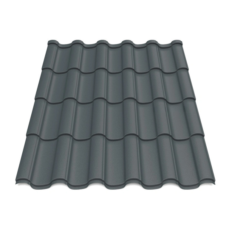 Металлочерепица Tile Элегант Индия 0,43 мм RAL 7016 графит