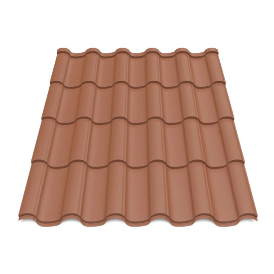 Металлочерепица Tile Элегант Польша 0,5 мм RAL 8004 кирпичный
