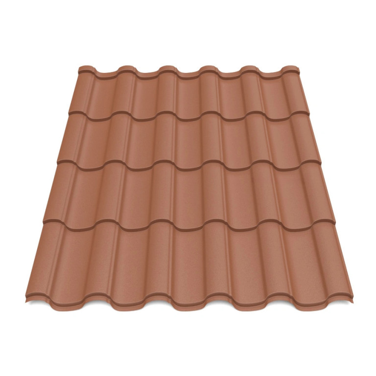 Металлочерепица Tile Элегант Польша 0,5 мм RAL 8004 кирпичный