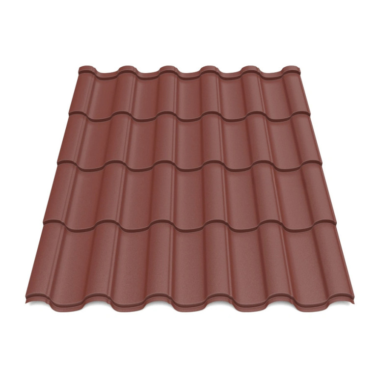 Металлочерепица Tile Элегант Словакия 0,45 мм RAL 3005 красный