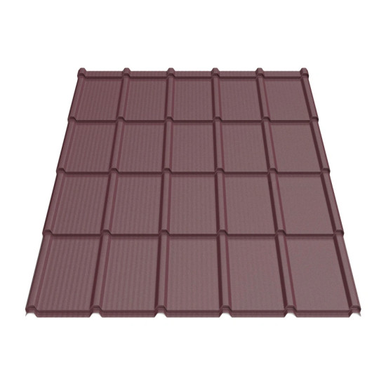 Металлочерепица Tile Элит «волна» Словакия 0,45 мм RAL 3009 вишневый