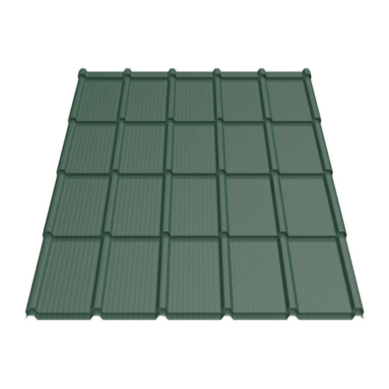 Металлочерепица Tile Элит «волна» Словакия 0,5 мм RAL 6005 зеленый