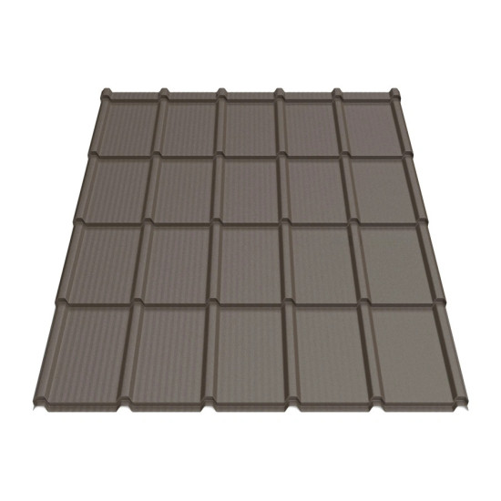 Металлочерепица Tile Элит «волна» Германия 0,5 мм RAL 8019 темно-коричневый