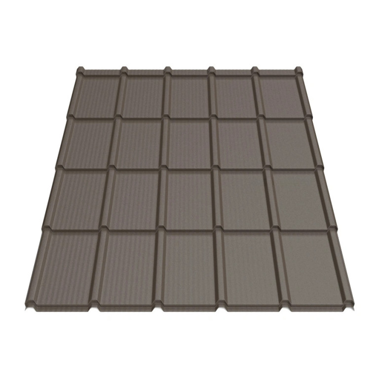 Металлочерепица Tile Элит «волна» Германия 0,5 мм RAL 8019 темно-коричневый