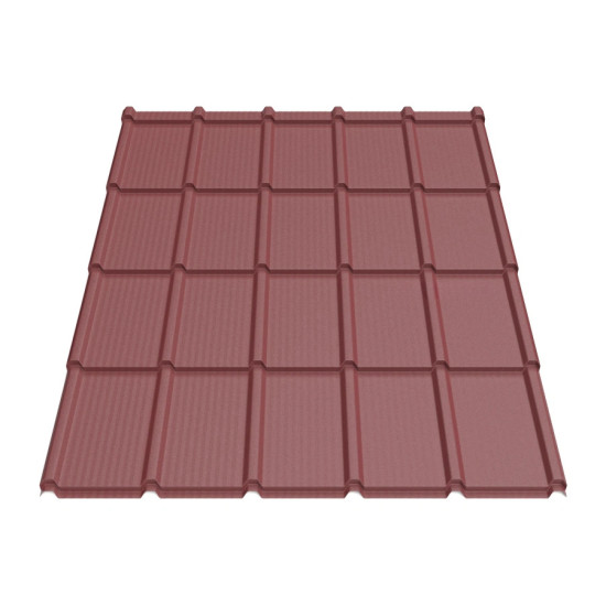 Металлочерепица Tile Элит «волна» Словакия 0,45 мм RAL 3005 красный