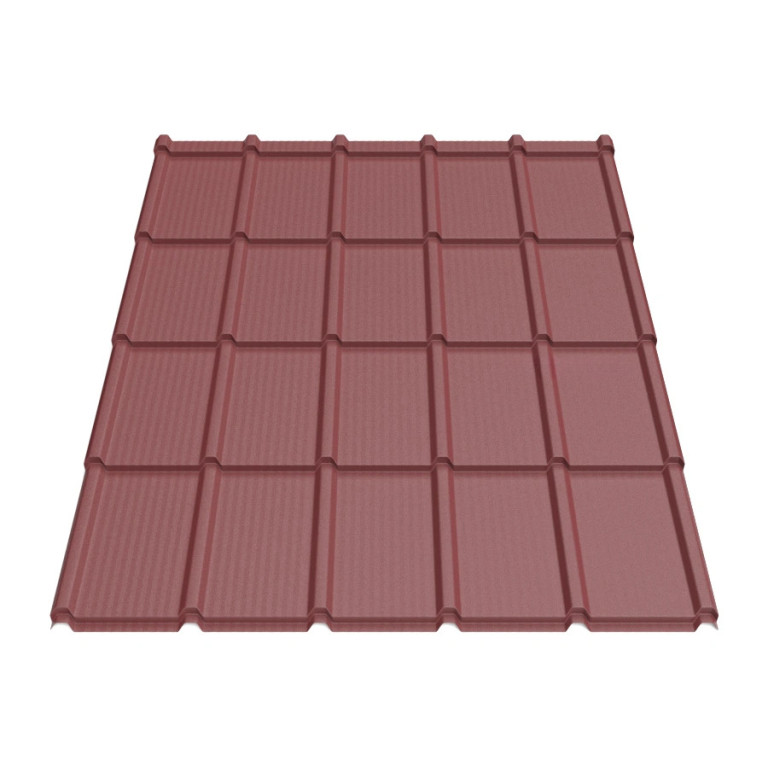Металлочерепица Tile Элит «волна» Словакия 0,45 мм RAL 3005 красный
