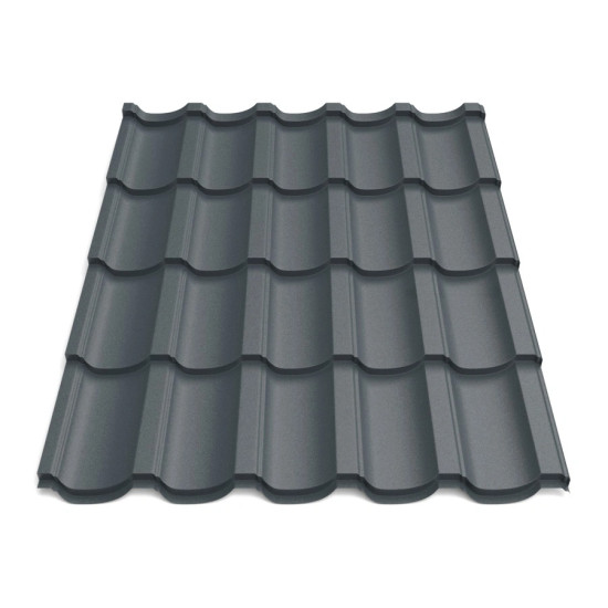 Металлочерепица Tile Модерн Словакия 0,5 мм RAL 7016 графит