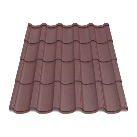 Металлочерепица Модерн Италия 0,45 мм RAL 3009 вишневый