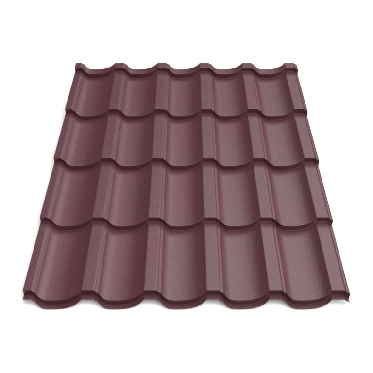 Металлочерепица Tile Модерн Словакия 0,45 мм RAL 3009 вишневый