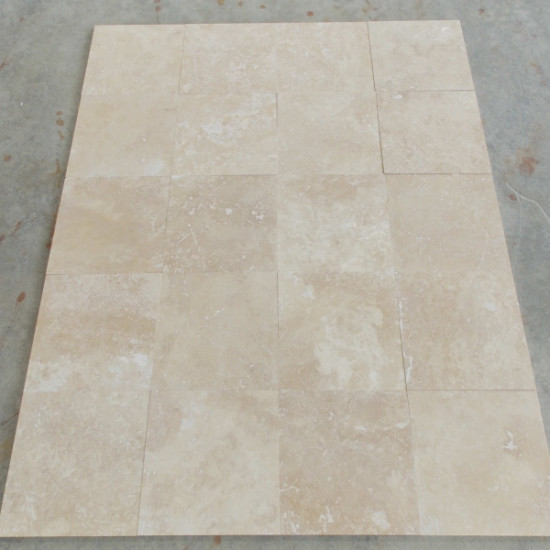Плитка из травертина Extra Light Filled&Honed 1,2*40,6*40,6 см