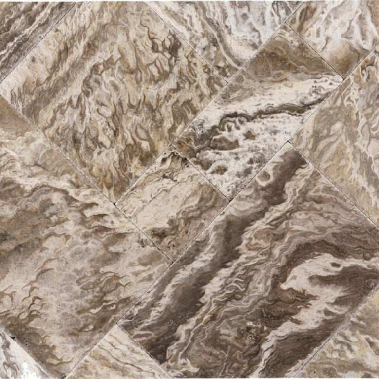 Плитка из травертина Da Vinci Silver Brushed