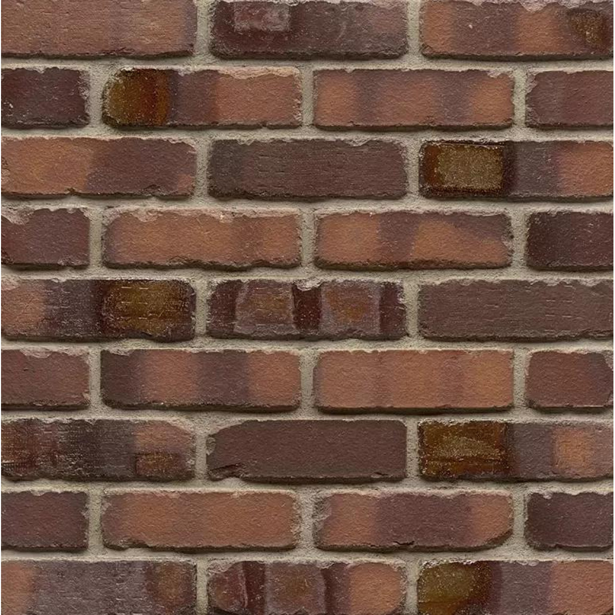 Клинкерный кирпич Muhr № 04 KSG Rotbraun Bunt Kohle Spezial Gerumpelt