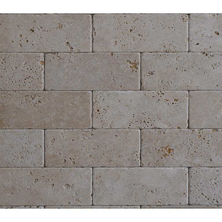 Плитка из травертина Beige Tumbled 1*7,5*20,3 см