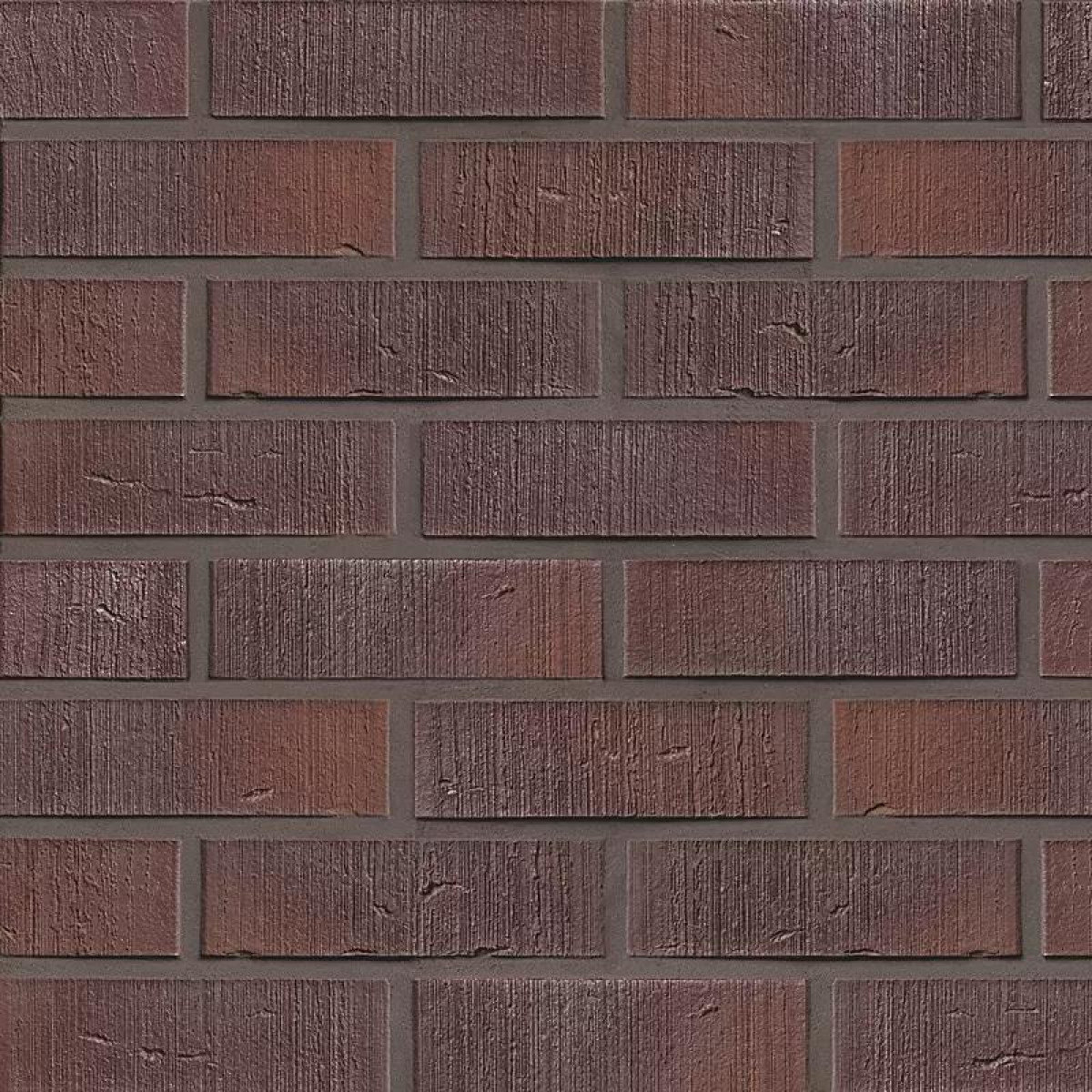 Клинкерный кирпич № 10 Violettblau Geflammt Raustrich