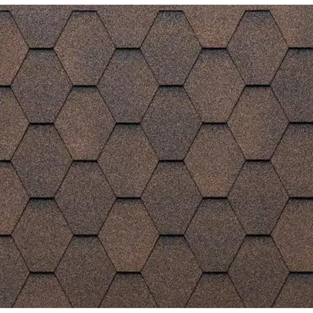 Битумная черепица Tegola Eco Roof Hexagonal Mixed Brown