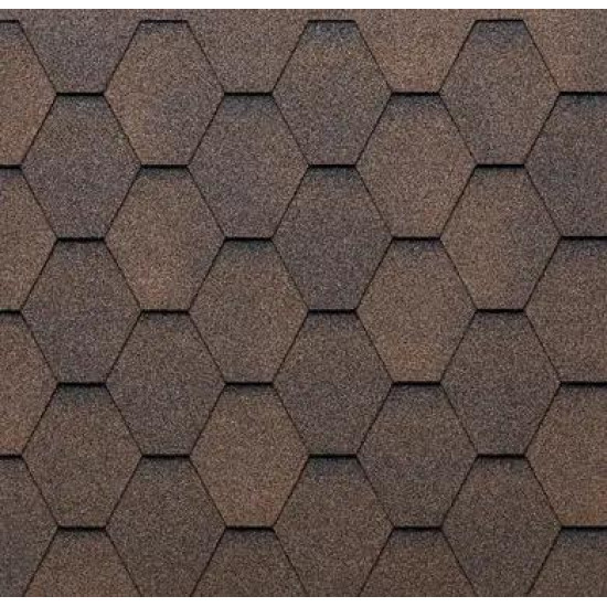 Битумная черепица Tegola Eco Roof Hexagonal Mixed Brown
