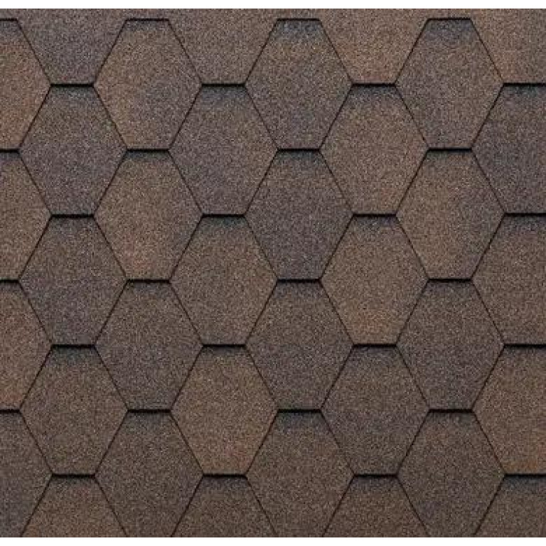 Битумная черепица Tegola Eco Roof Hexagonal Mixed Brown