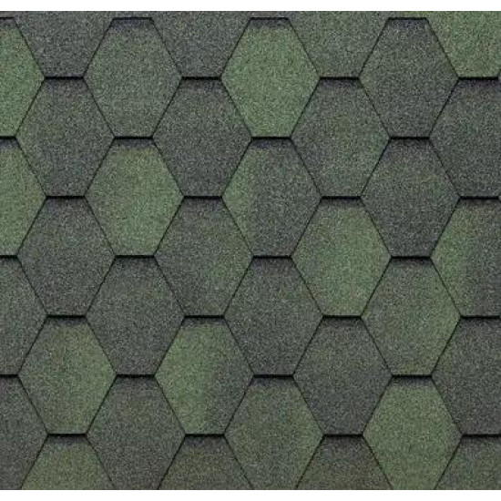 Битумная черепица Tegola Eco Roof Hexagonal Mixed Green