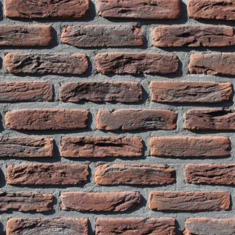 Фасадная плитка Loft Brick МФ 50 Карбон темно-красный 190x50 мм