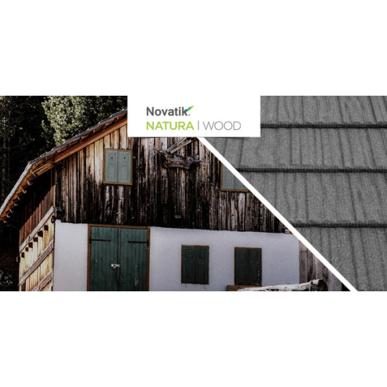 Композитная черепица Novatik Natura Wood dark moon (черный)