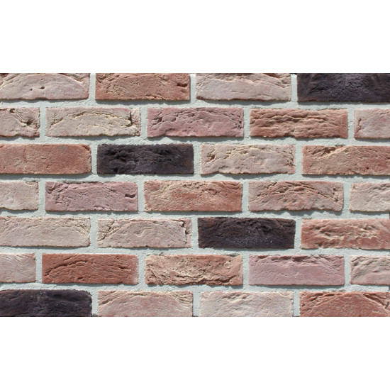 Фасадная плитка Loft Brick Бостон 20 Темно-красный с подпалом 210x65 мм