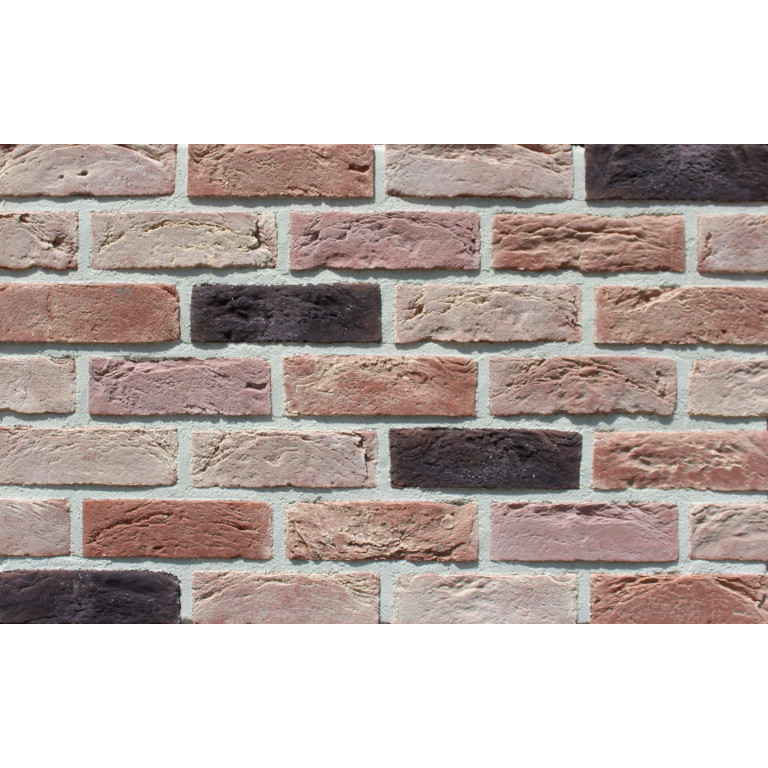 Фасадная плитка Loft Brick Бостон 20 Темно-красный с подпалом 210x65 мм