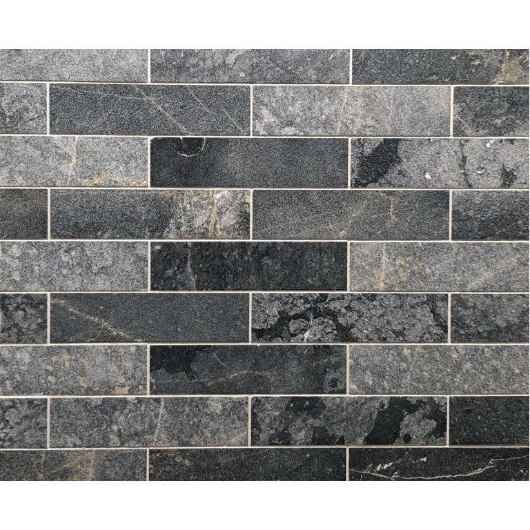 Мрамор Black Marble Sanblasted&Brushed Face 1*7.5*30 см