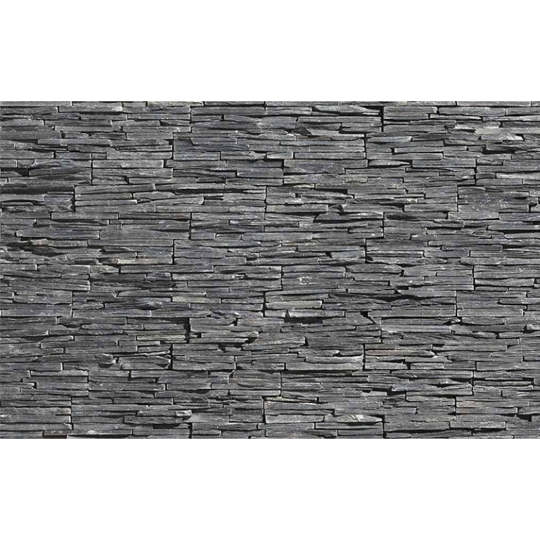 Фасадная панель из камня Black Slate Thin Set