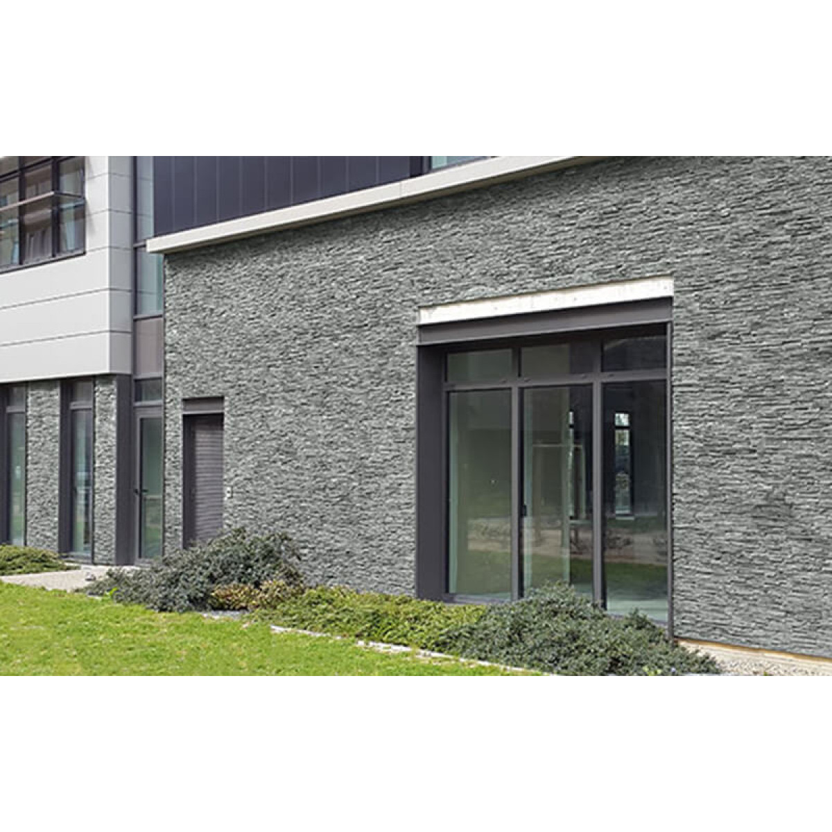 Фасадная панель из камня Black Slate Thin Set