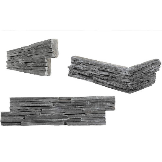 Фасадная панель из камня Black Slate Thin Set