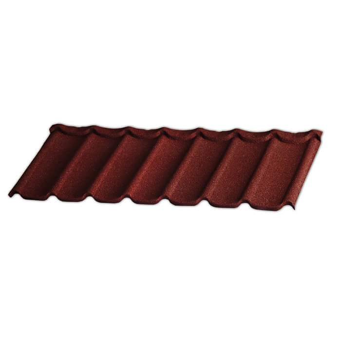 Кровля из композитной черепицы Gerard Diamant Burgundy в красном цвете Композитная черепица Gerard Diamant Burgundy на крыше коттеджа