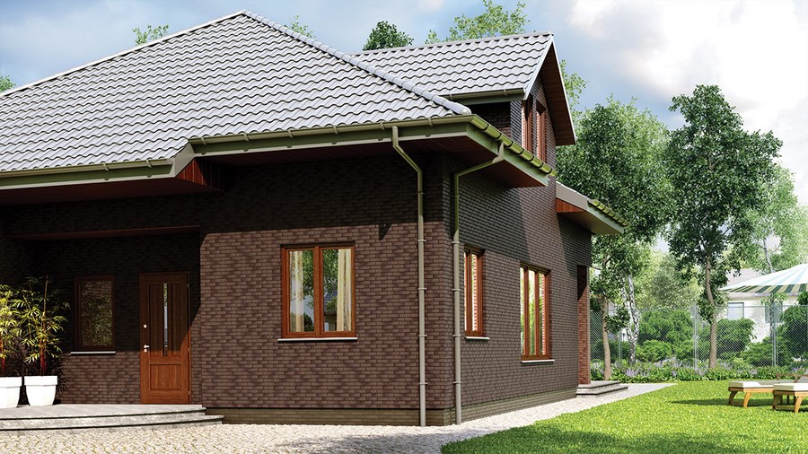 Приклад використання коричневої клінкерної плитки King Klinker 15 Mahogany dream для внутрішнього оздоблення Клінкерна плитка King Klinker 15 Mahogany dream в інтер'єрі